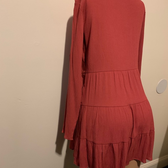 Junior lace up tier dress size XS color rusty bric - Picture 9 of 11